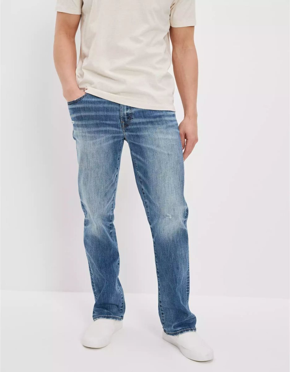 Jean American Eagle AE AirFlexDistressed Original Bootcut Bleu Homme | JGV-41751764